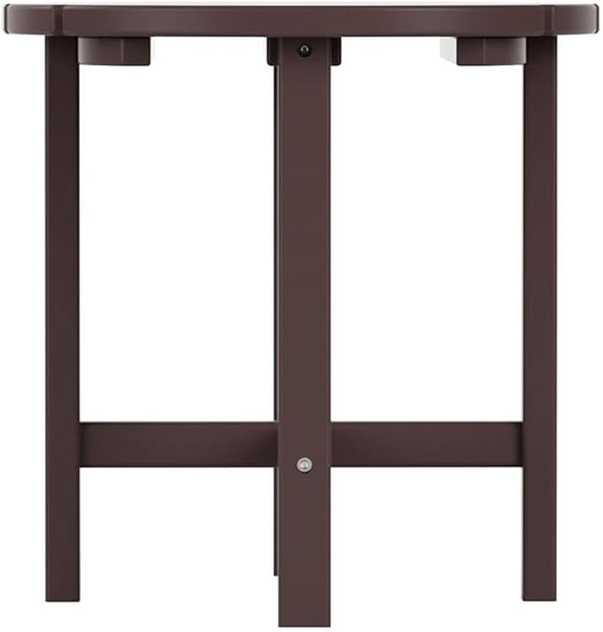 Costaelm Round Outdoor Side Tables, Adirondack Patio Tables for Outside, HDPE Patio End Table Weather Resistant, Balcony Table for Pool, Seaside, Backyard, Porch, Indoor Companion, Dark Brown