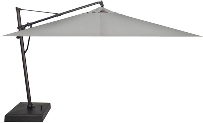 Treasure Garden AKZ PLUS Cantilever Umbrella 10'x13' Rectangular Sunbrella Cast Silver Canopy and Black Frame with Rolling Base