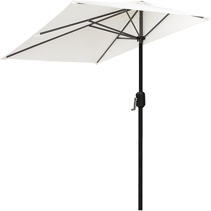 250cm against the wall Umbrella Half Rectangular Outdoor Patio Umbrella with Easy Crank Adjustable Height Without Base for gardens, balconies,patios,apartment terraces,cafes