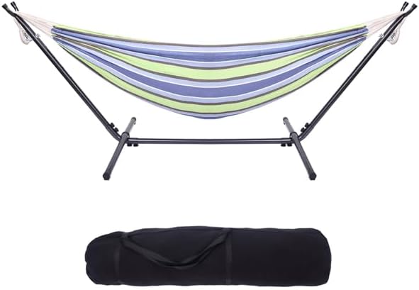 Hammock with Stand – Heavys Duty 800 LBS Capacity, Portable Hammock Set for Outdoors, Indoors, Patio, Garden, and Camping,Outdoor Hammock Swing Chair with Portable Heavy Duty Stand
