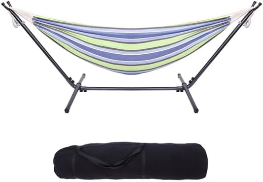 Hammock with Stand – Heavys Duty 800 LBS Capacity, Portable Hammock Set for Outdoors, Indoors, Patio, Garden, and Camping,Outdoor Hammock Swing Chair with Portable Heavy Duty Stand
