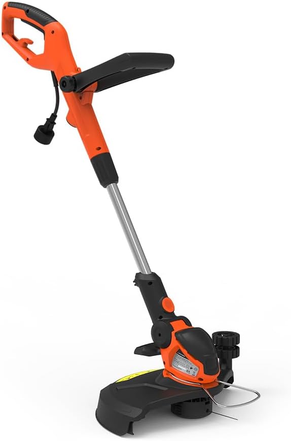 Yard Force Electric String Trimmer YF5515LT with 15-inch Cutting Width, 0.06" x 26 ft. String Spool, Double Cutting Line, Telescope Tube, Edger Function and Vertical Storage