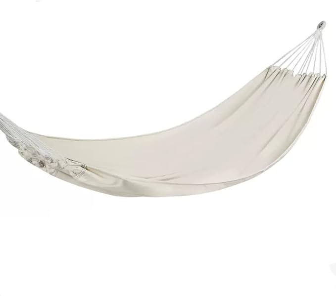Portable Hammock,Canvas Hammock,Outdoor Hammock Anti-Rollover Travel Camping Portable Hammock Hanging Chair Outdoor Portable Camping Travel Equipment (Color : White, Size : 190 * 150cm)
