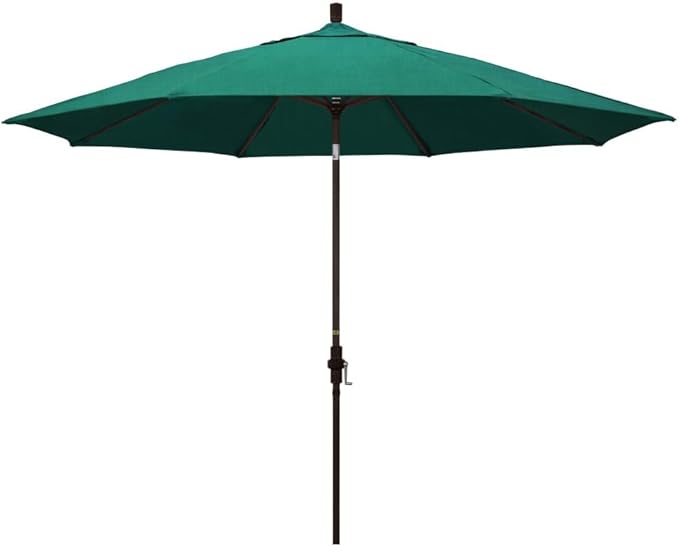 California Umbrella 11' Rd Tahoe Series Aluminum Patio Umbrella, Crank Lift, Collar Tilt, Bronze Finish