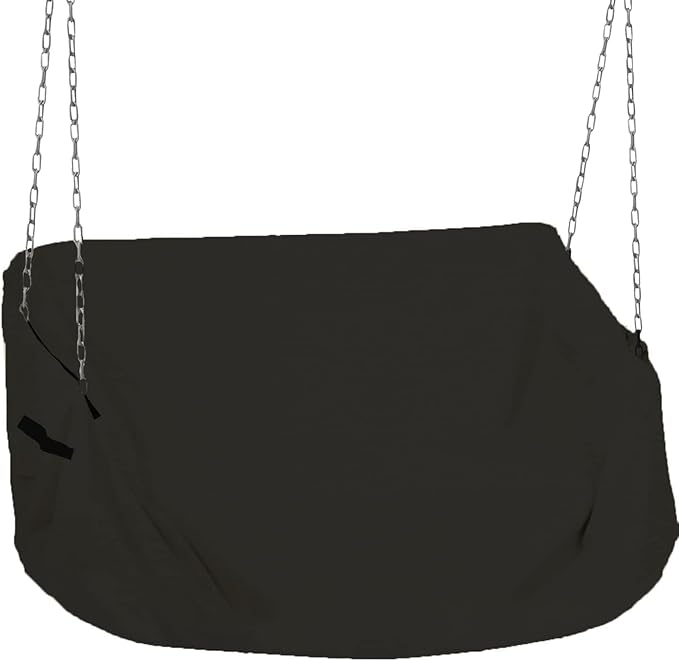 Porch Swing Cover 71Inch Waterproof 600D Oxford Hanging Outdoor Swing Cover Garden Hammock Patio Furniture Covers (Black, 71x28x(35-28) Inch)