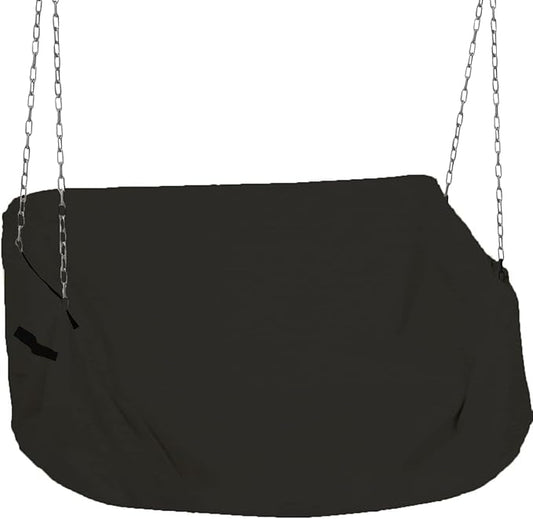 Porch Swing Cover 86Inch Waterproof 600D Oxford Hanging Outdoor Swing Cover Garden Hammock Patio Furniture Covers (Black, 86x45x(32-24) Inch)