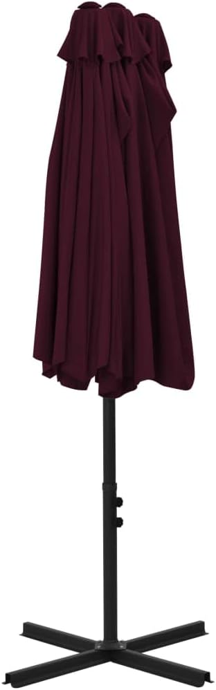 Large Outdoor Patio Umbrella 181.1"x106.3" Bordeaux Red Aluminum Pole with Crank Mechanism, UV Protective Sun Shade for Garden Pool Beach Backyard