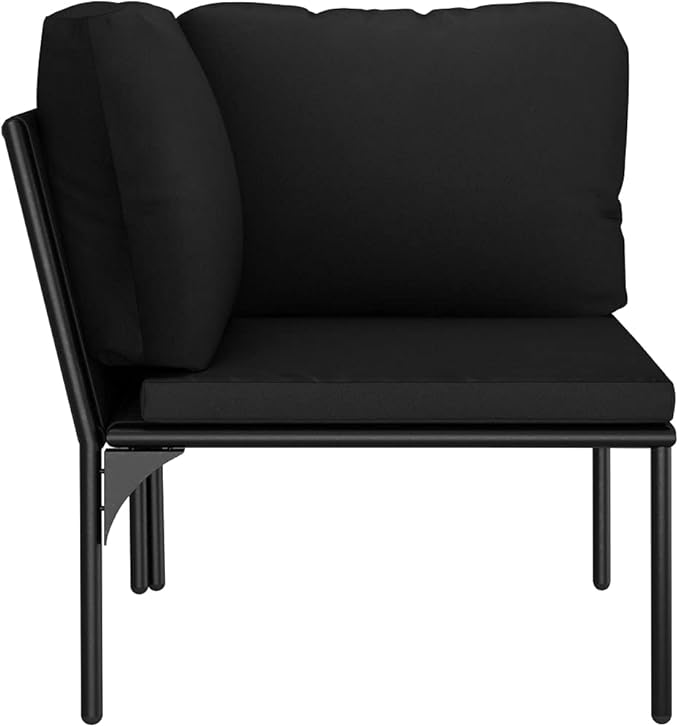 Backyard Furniture Patio Conversation Sets Outdoor Seating 6 Piece Patio Lounge Set with Cushions Black PVC Suitable for Swimming Pool, Courtyard, Garden