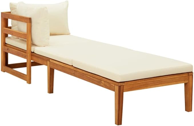Patio Lounge Set with Cream White Cushions,Patio Furniture Sets,Patio Conversation Sets,Outdoor Furniture Sets,for Garden,Backyard,Outdoor,3 Piece Acacia Wood