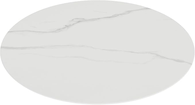 28" Round Tempered Glass Table Top, Marble Glass Surface Protector Heat & Scratch Resistant Multipurpose for Dining, Coffee, Restaurant, Office and End Table (White Marble Pattern, 28 Inch)