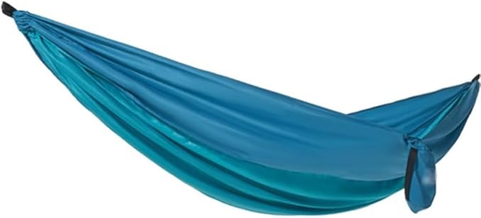 Outdoor Creative Color Matching Double Hammock, Garden Anti-Rollover Hammock Chair, Storage Bag/Carabiner/Rope, Load Bearing 300kg/661.4lbs(Blue)