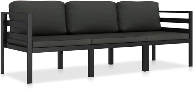 Patio Lounge Set with Cushions,Outdoor Furniture,Outdoor Furniture Sets,Patio Conversation Sets,for Garden,Deck,Backyard,3 Piece Aluminum Anthracite