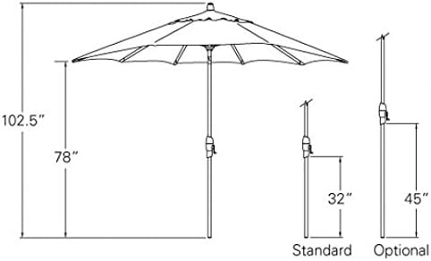 Treasure Garden 9-Foot (Model 810) Deluxe Auto-Tilt Market Umbrella with Bronze Frame and Sunbrella Fabric: Navy (Includes 3 Year Extended Frame Warrantee)
