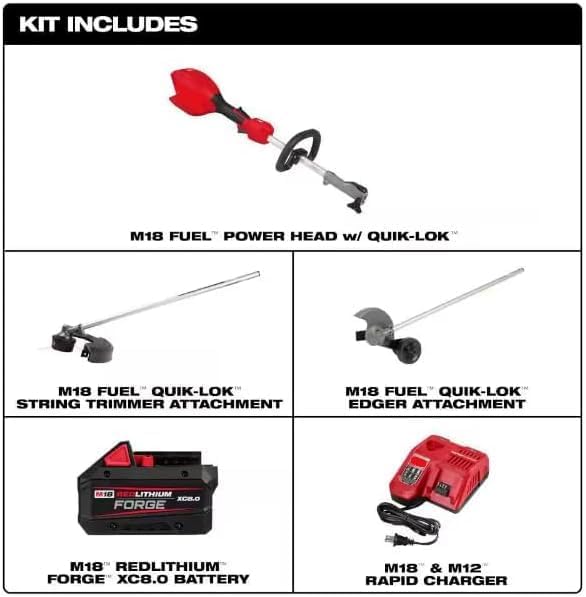 for Milwaukee.. M18 Fuel 18V 16 in. Brushless Cordless Batery Powered String Trimmer 8.0 Ah FORG Kit w/Edger Attachment