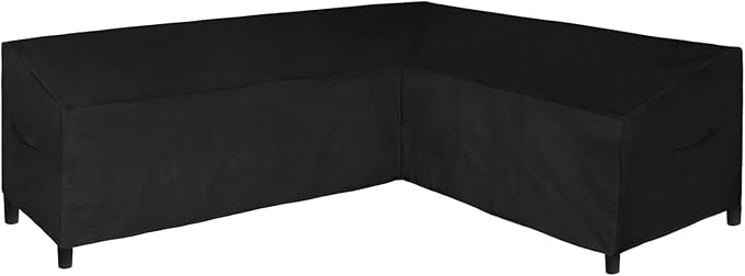 Easy-Going Patio L-Shaped Sectional Sofa Cover, 104"X83" Waterproof Outdoor Sectional Cover, Heavy Duty Garden Furniture Cover with Air Vent (Right Facing, Black)