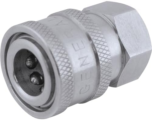 General Pump Pressure Washer Quick Coupler - 1/4in. Inlet, 5000 PSI, Stainless Steel, Model Number ND10072P