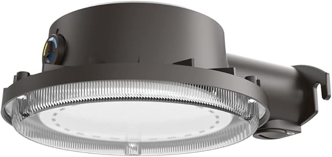 Lithonia Lighting BarnGuard LED Barn Light, Dusk to Dawn Outdoor Lighting, 4000K Cool White, Wall or Pole Mountable Yard Light Fixture, 120V, Aluminum, Dark Bronze