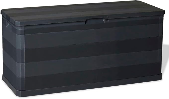 Durable Storage Box with Secure Zipper Closure for Cushions Tools and Garden Gear, Modern Textured Finish Rectangular Polypropylene Container