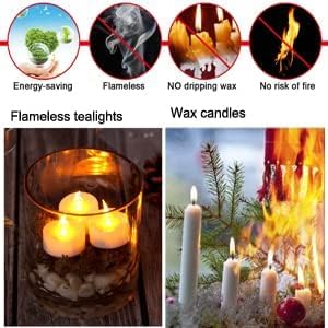 Jialine Remote flameless led Tea Light Candles with Timer,Realistic Flickering tealight Candles with Remote,Safe Decorative Lighting for Christmas,Wedding,Home Decor (Warm Yellow 24 Pack)