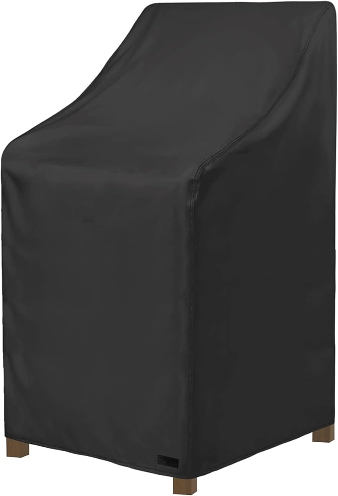 NettyPro Stackable Patio Chair Covers Waterproof Outdoor Patio Furniture Stacking Chair Cover, Fits for 4-6 Stack Dining High Back Chairs, 26"W x 35"D x 45"H, Black