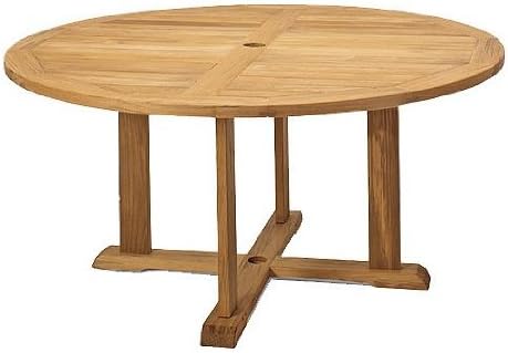 New 7 Pc Luxurious Grade-A Teak Wood Outdoor Dining Set - 60" Round Dining Table and 6 Devon Arm/Captain Chairs #WHDSDVz