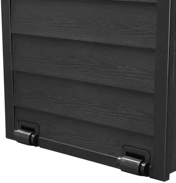 75 Gallon Outdoor Storage Deck Box, 280L Weather Resistant Resin Garden Storage Chest with Lockable Lid and Portable Rollers, Large Patio Box for Furniture Cushions and Tools, Black