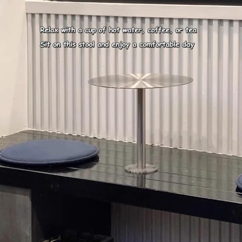 Wall Mounted Small Round Stainless Steel Tray Table - Space-Saving Modern Pub Bar End Table for Indoor/Outdoor Use (1.64ft) - Perfect for Cafe & Booth Settings