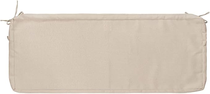 FUNHOME Outdoor Bench Cushion Cover 54 x18 x 3 inch,Water Resistant Cover with Zipper&Ties,Fade-Resistant Slipcover,Patio Porch Swing Cushion Cover Replacement Only,No Insert(Antique Beige)