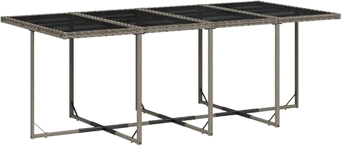 13 Piece Garden Dining Set Grey Poly Rattan Large Outdoor Furniture Set for Family Get-Togethers and Hosting Friends
