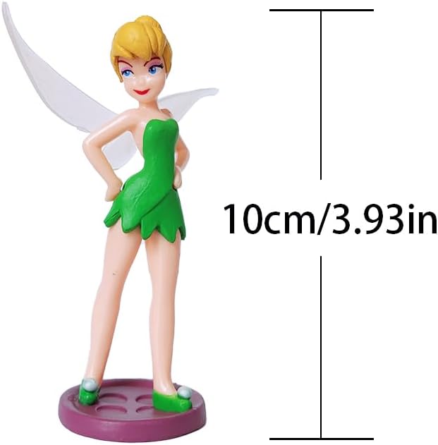 Grostmend Tinkerbell Party Decorations Mini Fairy Figurines Fairies for Fairy Garden Accessories Tinkerbell Cake Topper Miniature Figurines Decor Doll Birthday Gifts for Girls