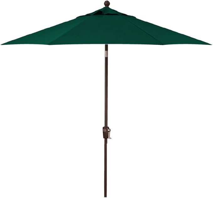 Treasure Garden 7.5ft Patio Umbrella – Outdoor Market Umbrella – Push Button Tilt – Bronze Aluminum Frame (O’bravia, Forest Green)