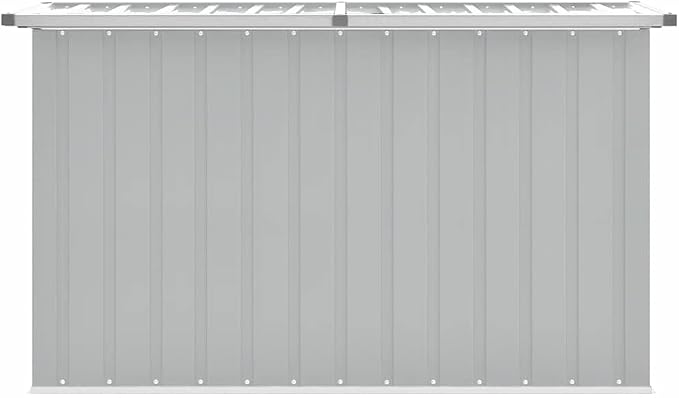 Grey Galvanized Steel and Plastic Large Garden Storage Box, 58.7" Long 39" Wide 36.6" High Outdoor Organizer for Tools and Cushions, Weather-Resistant Durable Construction