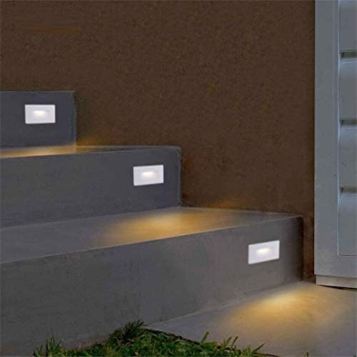 Ciata LED Stair Lights Indoor, Step Lights Outdoor Light 3 Watt, Warm White Stairway Lighting for Outdoor and Indoor Stairs 3000K Concrete, Home Theater Lighting, White Finish, Horizontal, 3 Pack