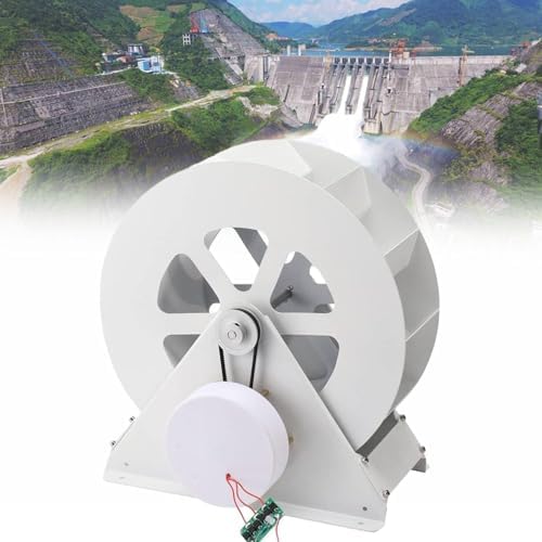 Portable Micro Hydro Generator 100W Low Speed Water Wheel Turbine for Outdoor Camping Ditch Lighting Battery Charging Silent Belt Drive Steel Frame Emergency Power Solution