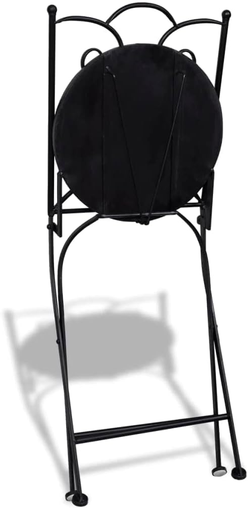 Bistro Set,Patio Lounge Set,Outdoor Patio Furniture,Outdoor Chat Conversation Set,Garden Furniture Sets,for Patio,Backyard,Garden,Outdoor,3 Piece Ceramic Tile Black and White