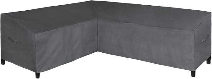 Easy-Going Patio L-Shaped Sectional Sofa Cover, 83“X104 Waterproof Outdoor Sectional Cover, Heavy Duty Garden Furniture Cover with Air Vent (Left Facing, Dark Gray)