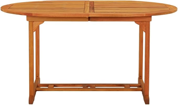 vidaXL Outdoor Dining Table, Extendable Patio Table, Garden Table with Umbrella Hole, Garden Furniture for Porch Deck, Farmhouse, Solid Eucalyptus Wood