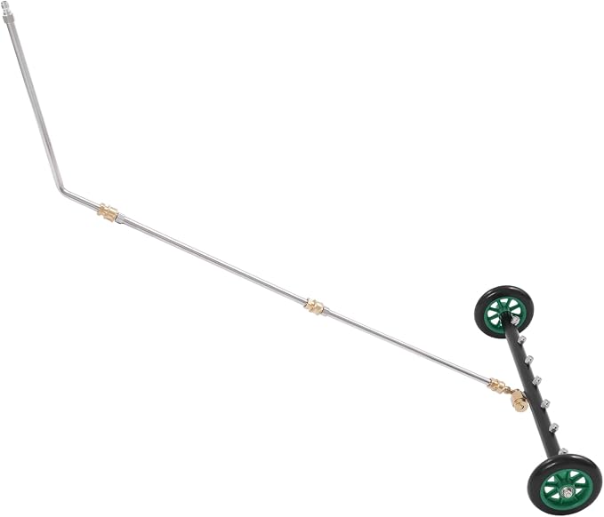 22in Ressure Washer Water Broom, 2 in 1 Pressure Washer Attachment W/ 7 Nozzles, Under Car Pressure Washer Attachment, Universal 1/4 Connector, 4000 Psi for Removing Mud & Sediment Deposits. (Green)