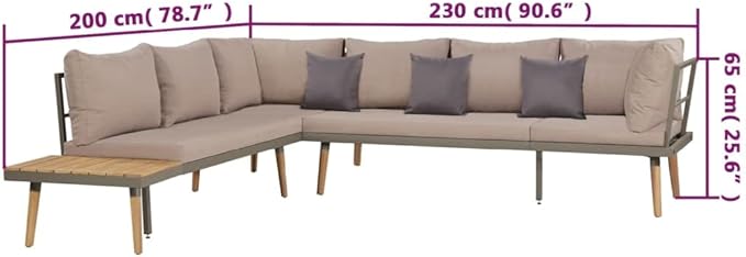 Patio Lounge Set with Cushions,Outdoor Tables and Chairs,Outdoor Furniture Sets,Patio Conversation Sets,for Garden,Deck,Backyard,4 Piece Solid Acacia Wood Brown