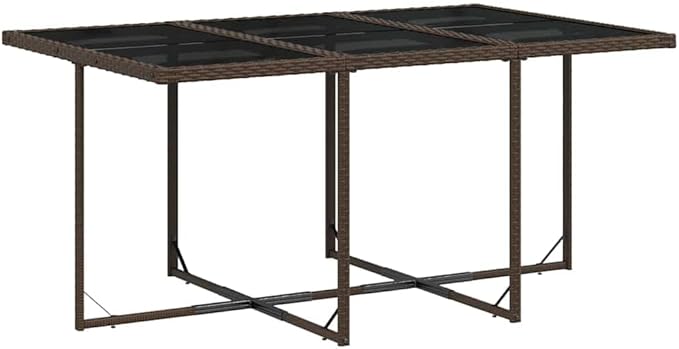 11-Piece Garden Dining Set Brown Outdoor Furniture Set PE Rattan Comfort Style for Outdoor Dining Garden Seating