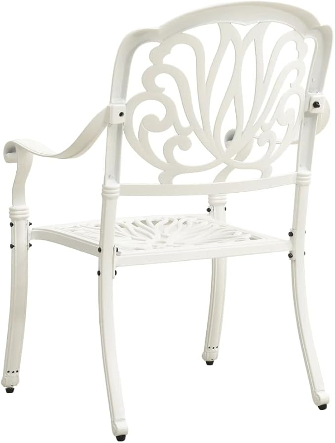 Backyard Furniture Patio Conversation Sets Outdoor Seating 5 Piece Bistro Set Cast Aluminum White Suitable for Swimming Pool, Courtyard, Garden