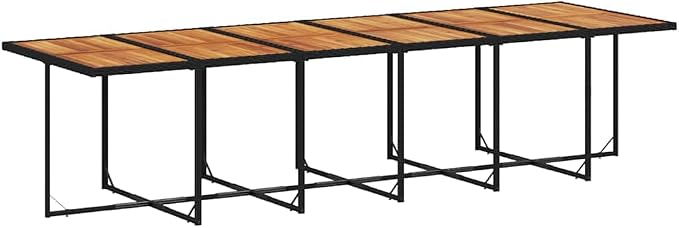 17-Piece Garden Dining Set, Outdoor Patio Furniture with PE Rattan Chairs and Acacia Wood Table, Large Weatherproof Seating for Backyard