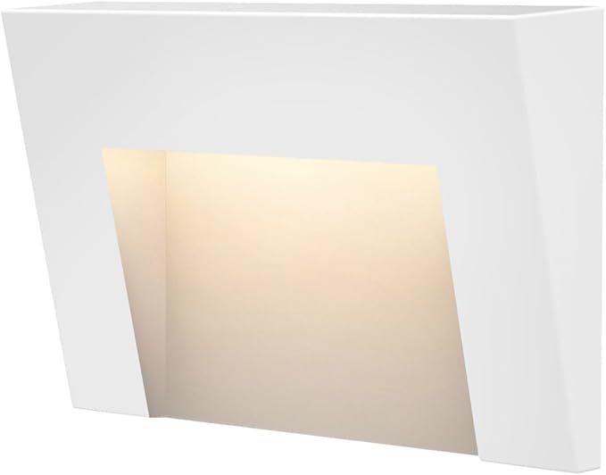 Hinkley Taper Horizontal 12v LED Step Light, Integrated 1.9W 2700K LED, Aluminum, Safe for Wet Conditions, ADA Compliant, for Decks, Stairs, Walkways, Satin White Finish