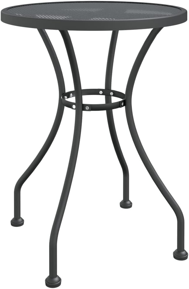 5 Piece Patio Dining Set Expanded Metal Mesh Anthracite | Folding Chairs, E-Coating Finish, Weather-Proof, Space Saving, Outdoor Use