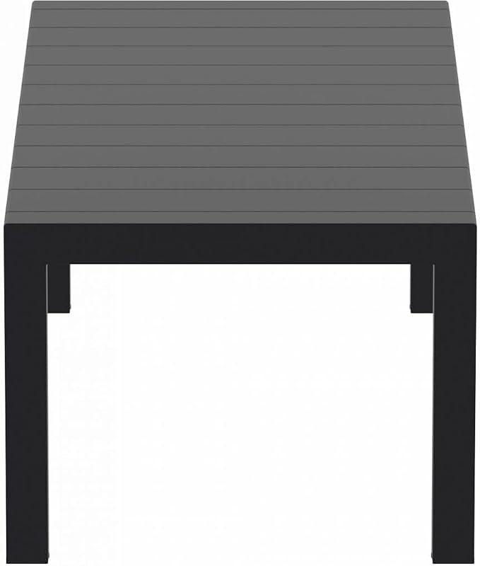 Compamia Vegas 86" Extendable Patio Dining Table in Black, Commercial Grade