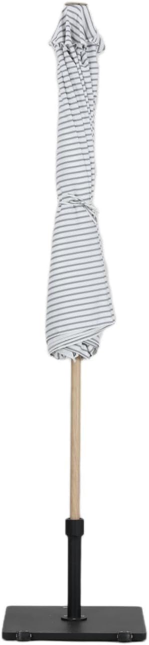 Tempera Striped Patio Umbrellas Outdoor Table Market Umbrellas with Crank & Pust Button Tilt|Auto-Tilt, 8 Steel Ribs, High Color-Fastness Canopy
