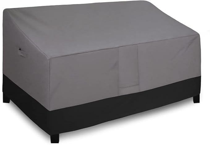 Easy-Going Waterproof Outdoor Couch Cover, Heavy Duty Deep 3-Seater Patio Sofa Cover, Windproof Outdoor Furniture Cover with Air Vent (88Wx40Dx33H inch,Gray/Black)