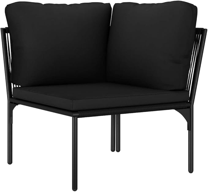 Patio Lounge Set with Cushions,Outdoor Furniture,Outdoor Furniture Sets,Patio Conversation Sets,for Garden,Deck,Backyard,6 Piece Black PVC