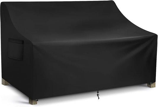 WLEAFJ Patio Sofa Cover Waterproof, 3-Seater Outdoor Sofa Cover, Heavy Duty Outdoor Couch Cover, Large Lawn Patio Furniture Covers with Air Vent, 90’’ W x 42’’ D x 32’’ H