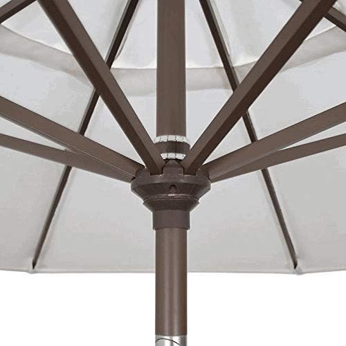 California Umbrella 7.5' Round Aluminum Market Umbrella, Crank Lift, Push Button Tilt, Bronze Pole, Canvas Forest Green
